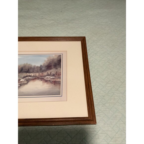 Owen Wexler Beautiful Nature Fall Pond Scene 13.5”x 10.5”framed(21.5”x 17.5”) - Picture 12 of 13